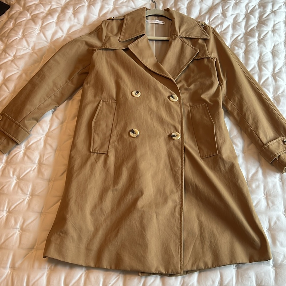 Mango trench coat - dark khaki, size medium, worn once